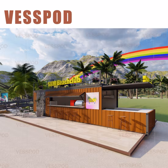 Negozio di container modulari prefabbricati, bar per container e negozio di container